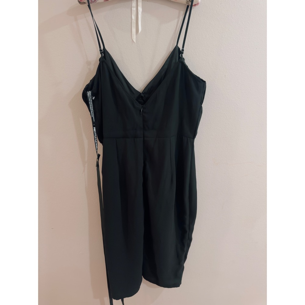PrettyLittleThing Black Ruched Cup Detail Midi Dress US Size M Gothic Milkmaid - Picture 7 of 10